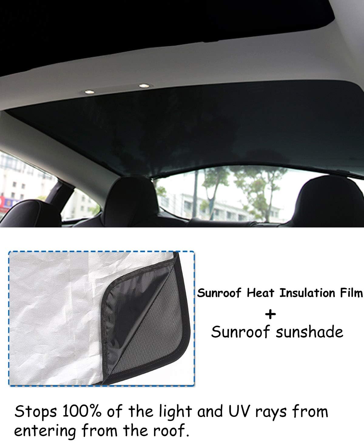Glass Roof Sunshade Set of 4 Pieces O91816