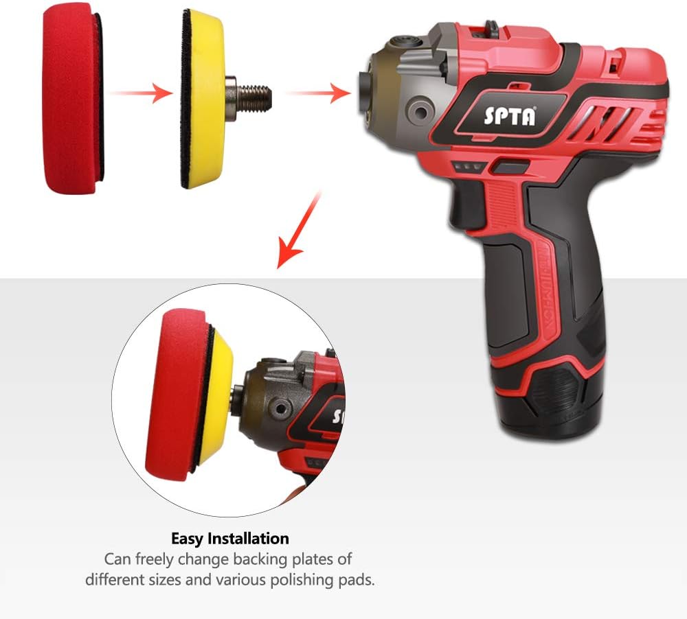 12V Cordless Car Polisher Tool Set with 1500mAh Li-ion Battery and Polishing Pads K13677