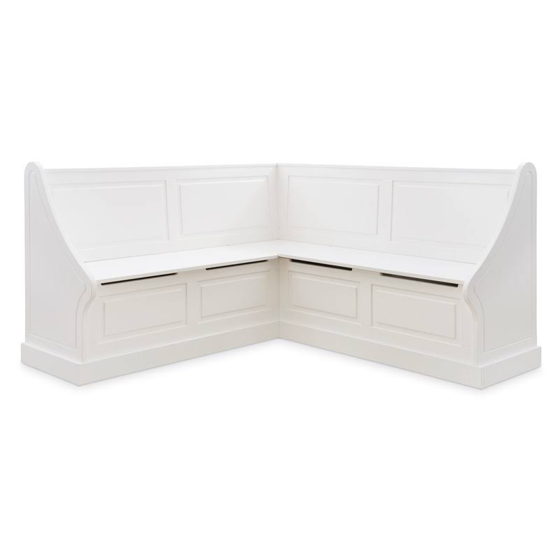 White Wood Corner Breakfast Nook M40924