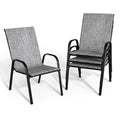 Grey Set of 4 Stackable Patio Dining Chairs M1304