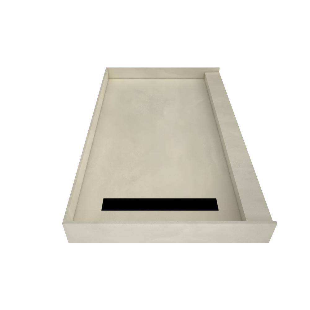 Matte Black Single Threshold Shower Base with Left Drain A934992
