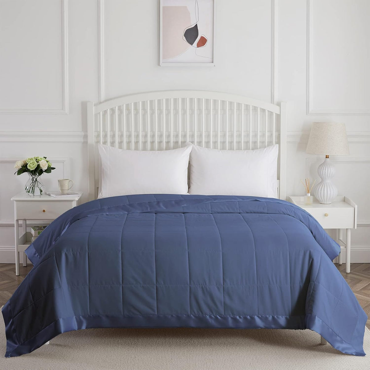 Quilted Down Alternative Blanket with Satin Trim A786295