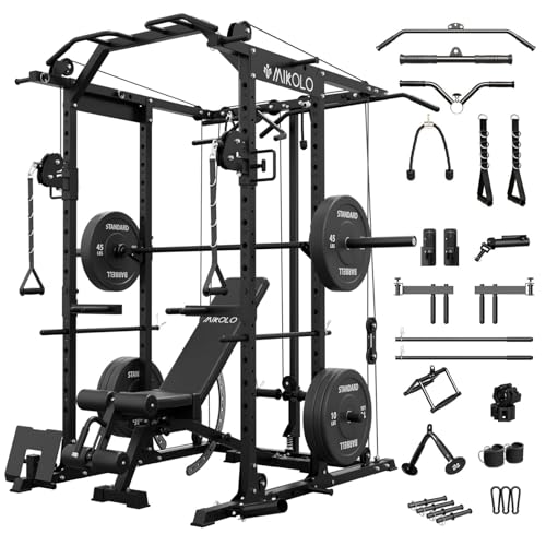 Power Cage with Cable Crossover System for Home Gym K98043