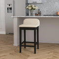 Black Light Beige Wood Counter Stool H889