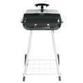 Square Steel Charcoal Grill with Wheels, Black Y478309
