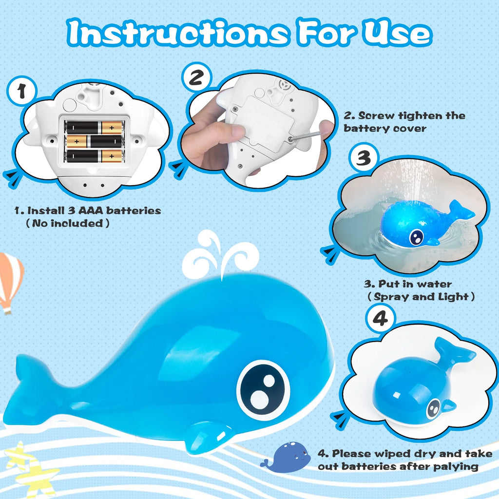 Glow in The Dark Whale Bath Toy X560316