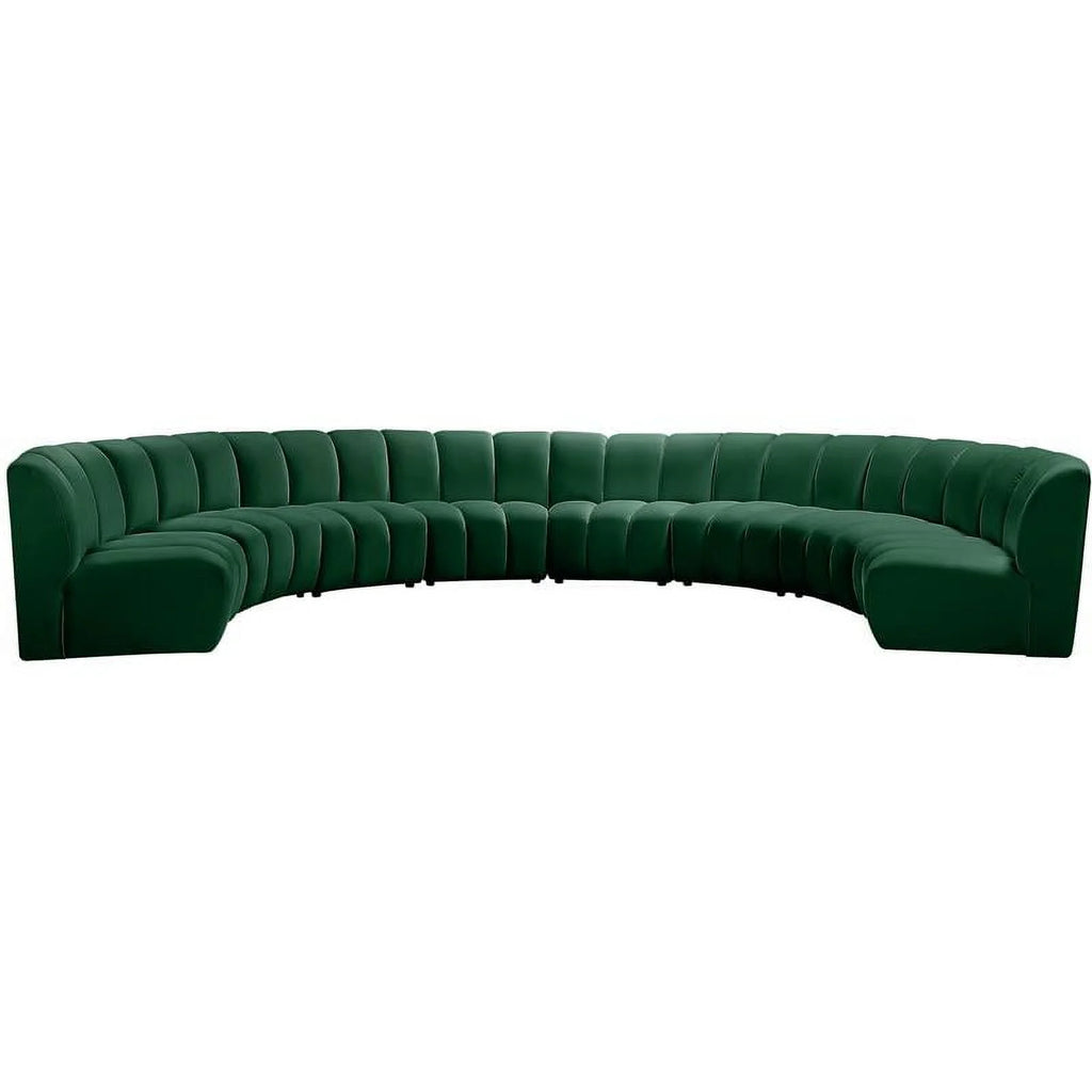 Green Velvet Modular Sectional P599655