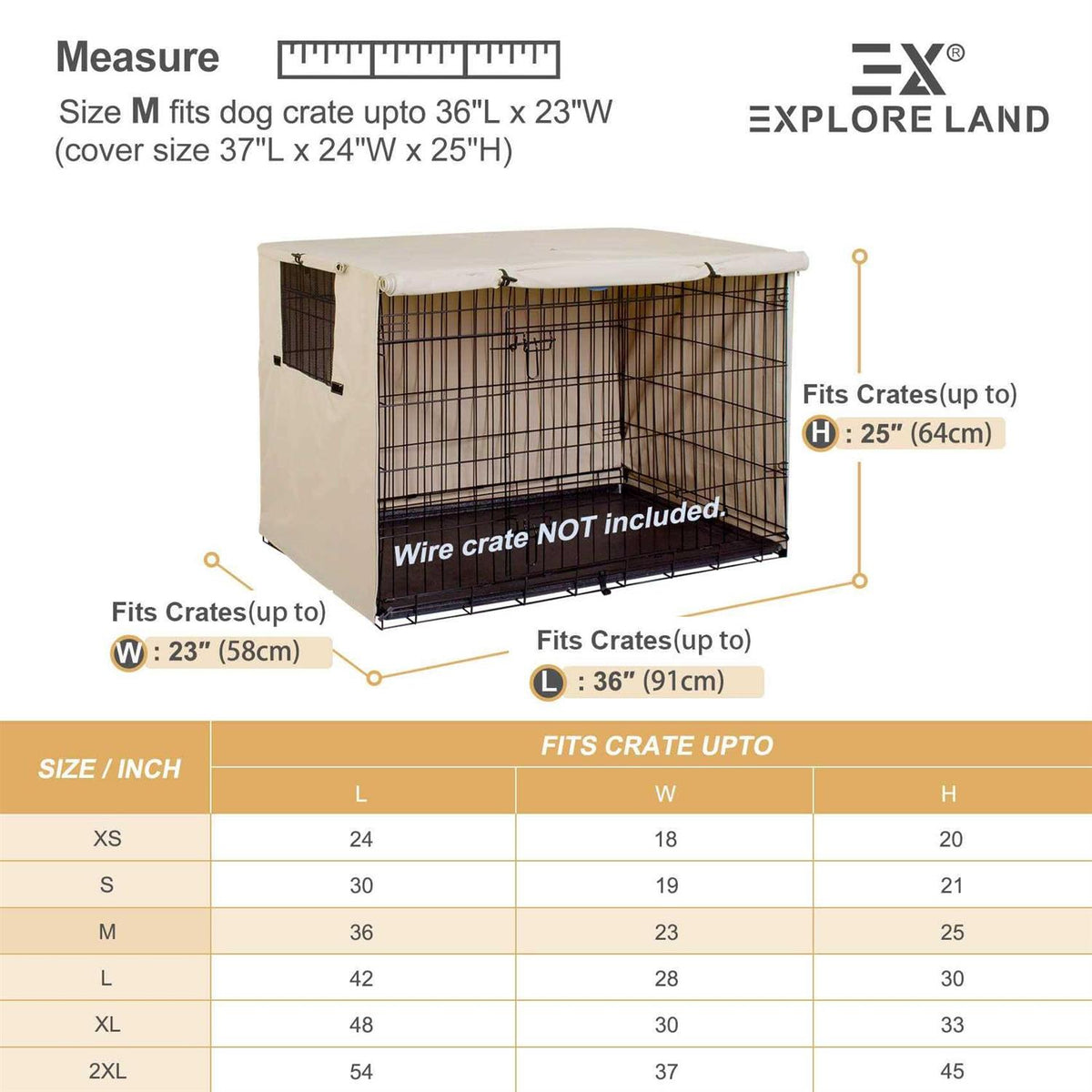 Dog Crate Cover Durable Polyester Pet Kennel Cover Universal Fit for Wire Dog Crate K423789