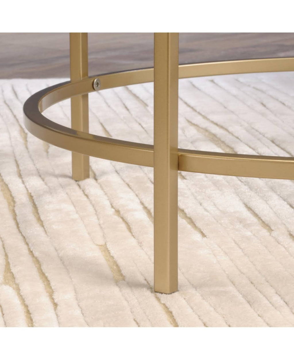 Satin Gold Round End Table K331