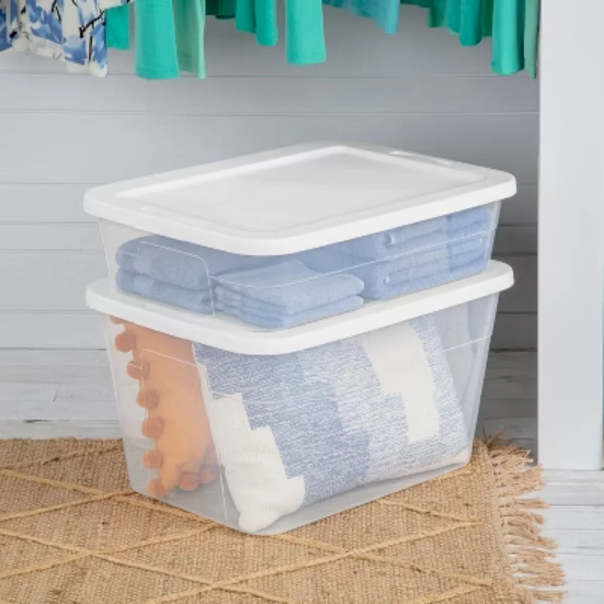 Clear 28 Quart Under Bed Storage Container with Lid N670920