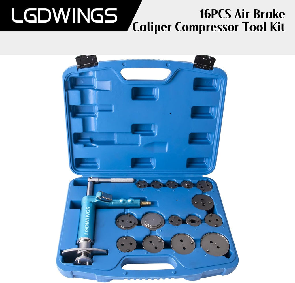 Air Powered Disc Brake Caliper Wind Back Tool Kit 16PCS R643