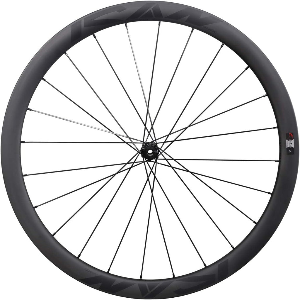 Carbon Road Bike Disc Wheelset 50 mm Clincher Tubeless Ready 25mm Center Lock Thru Axle T8153