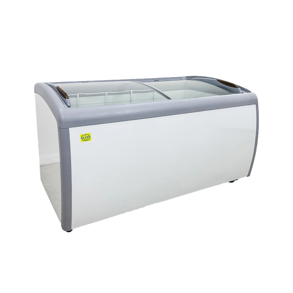 White Curved Glass Top Display Chest Freezer Z472