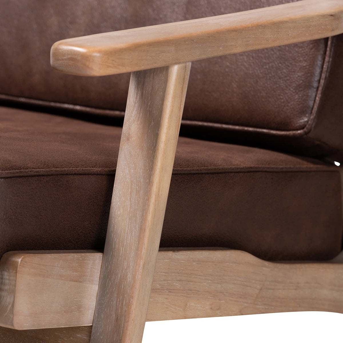 Dark Brown Faux Leather Armchair Q137979