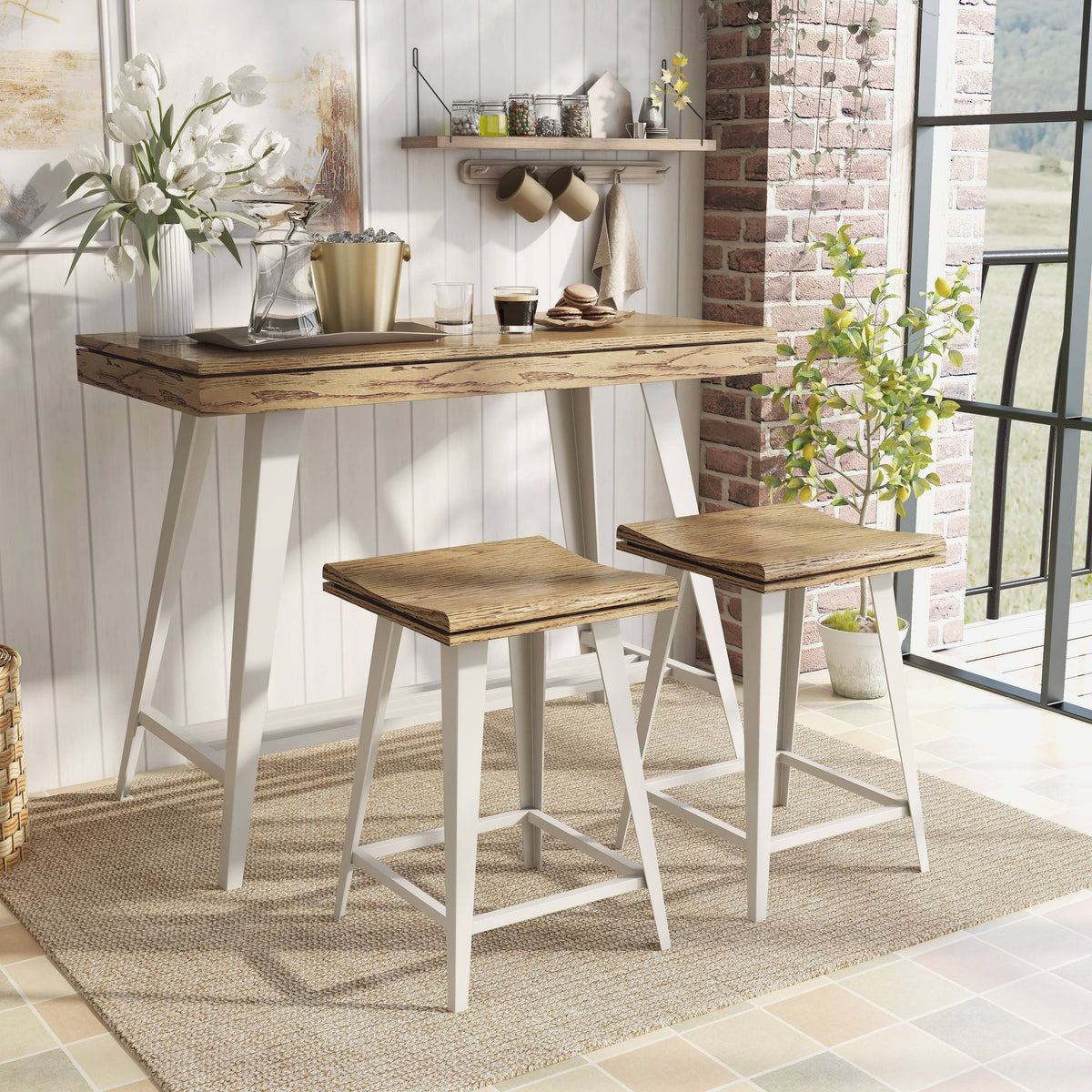 3-Piece 47-Inch Counter Height Table Set X4284