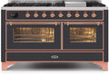 60 Dual Fuel Propane Gas Range Matte Graphite Copper Trim U5307