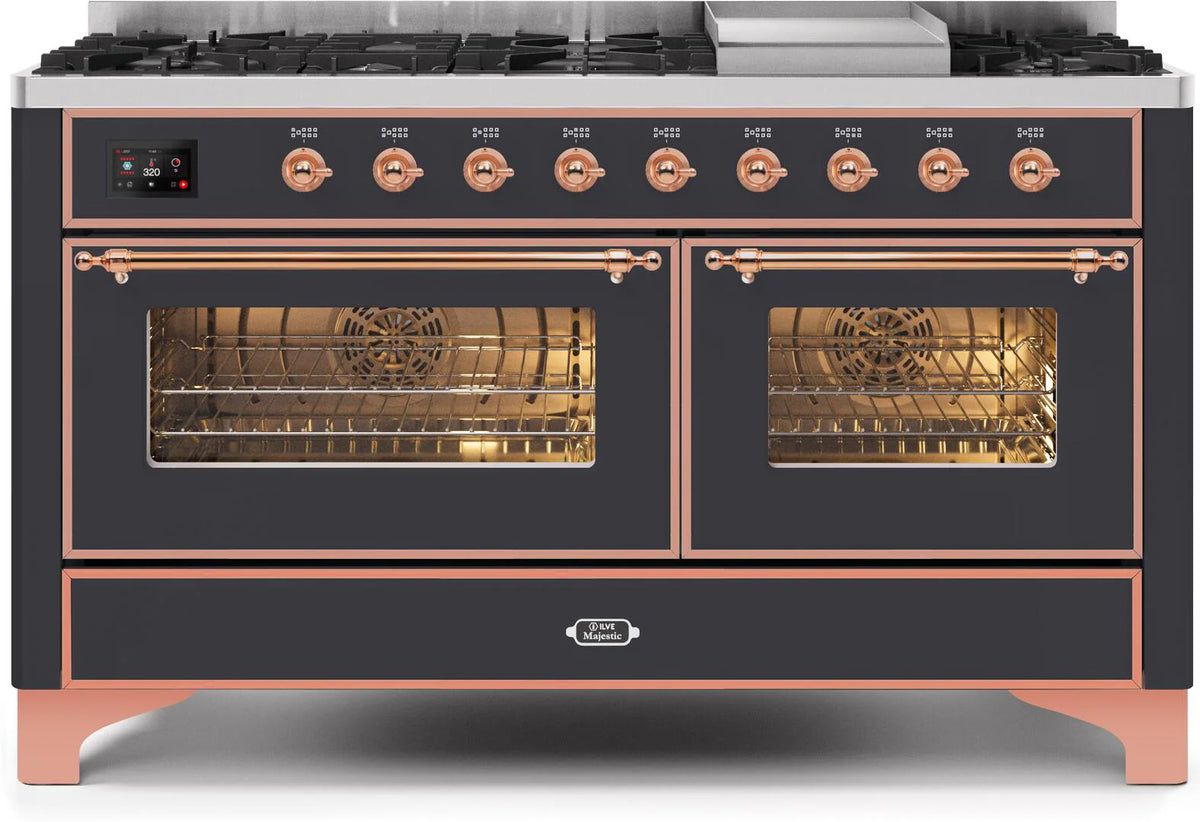 60 Dual Fuel Propane Gas Range Matte Graphite Copper Trim U5307