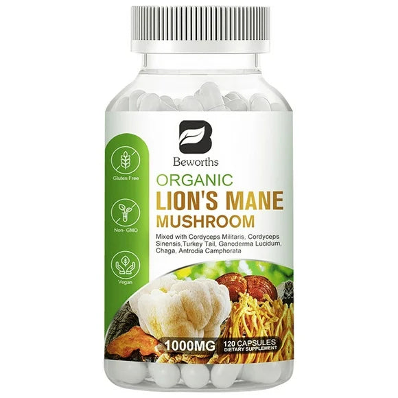 Organic Lions Mane Mushroom 1000Mg 120 Capsules F60196