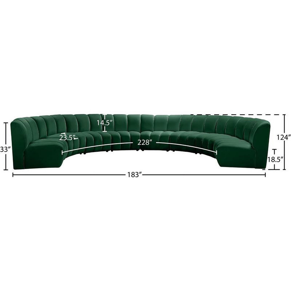 Green Velvet Modular Sectional P599655