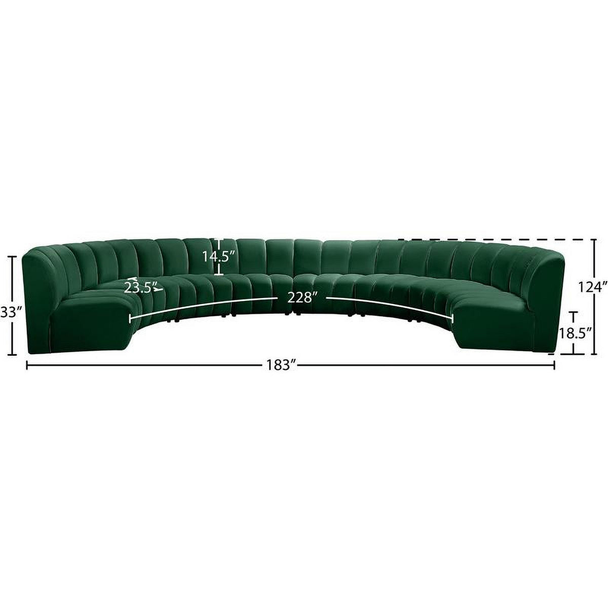Green Velvet Modular Sectional P599655