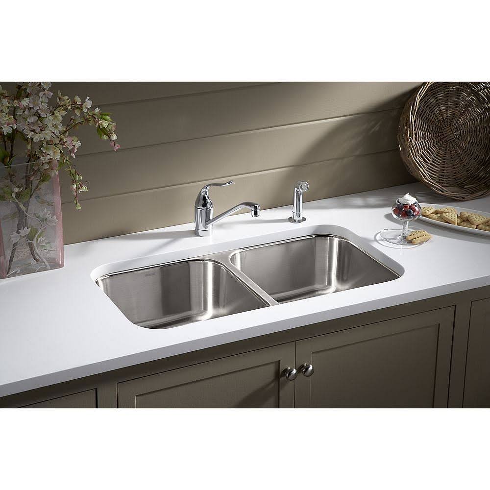 32 inch Double Basin Undermount Stainless Steel Kitchen Sink G107837