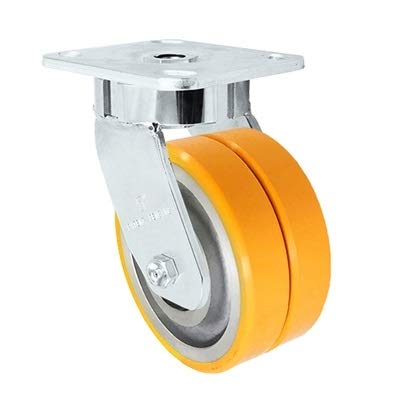 5 x 2 Dual Wheel Swivel Caster, Polyurethane on Aluminum U843120