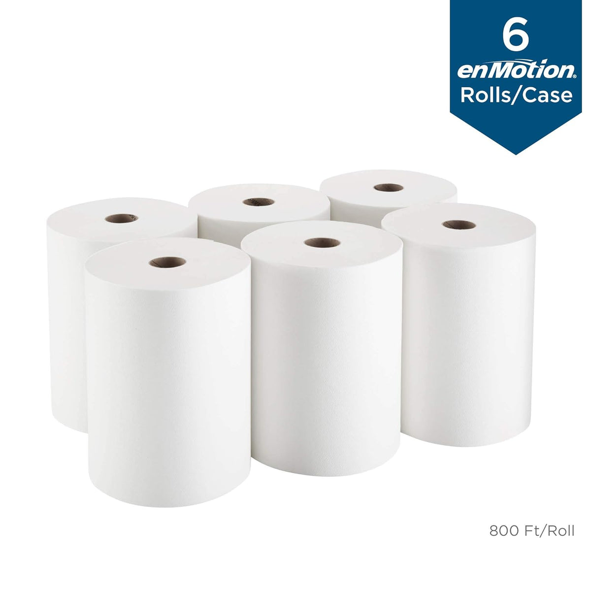 White Paper Towel Roll, 800 Feet Per Roll, 6 Rolls Per Case Pack of 2 E67026