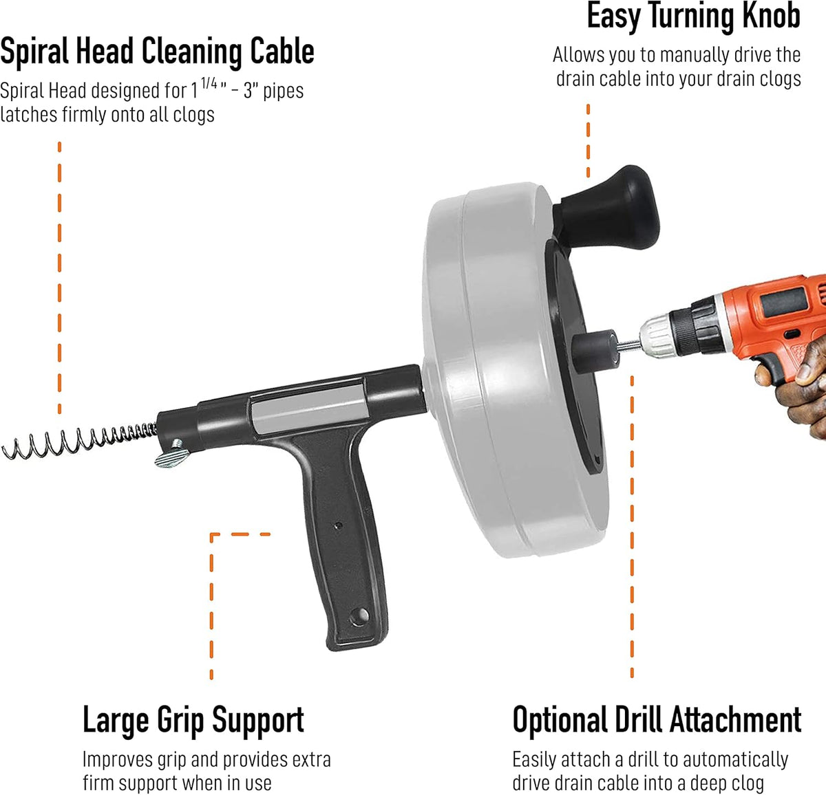 50-FT Steel Drum Auger with Drill Attachment M7212