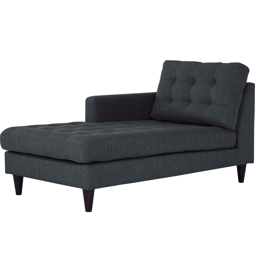 Left Arm Chaise Lounge Chair Grey Fabric D17070