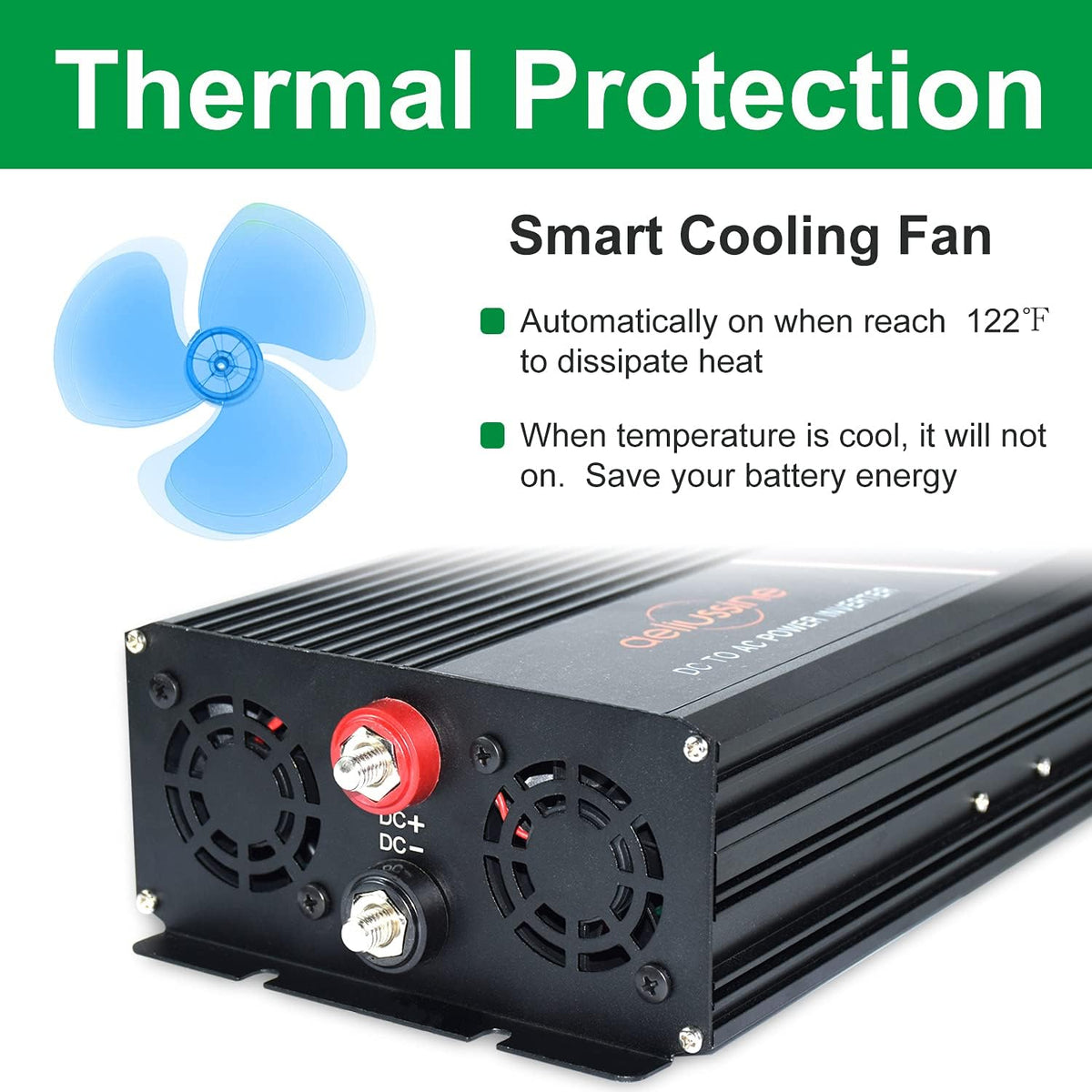 2000W Pure Sine Wave Power Inverter 12V DC to AC 110V 120V Surge 4000 Watt with LED Display Z775
