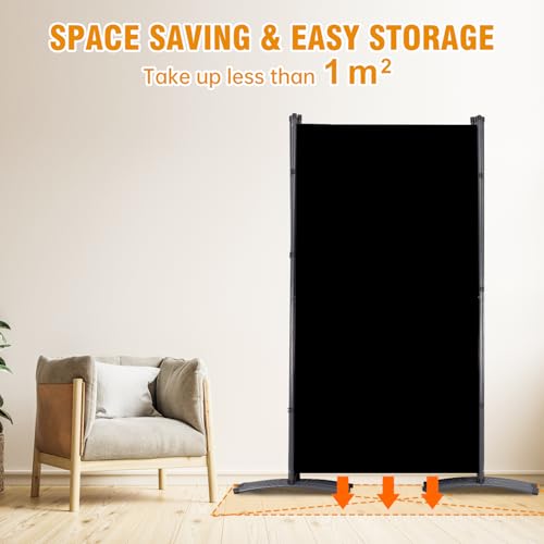 Grey 3 Panel Folding Room Divider Screen with Metal Frame C759