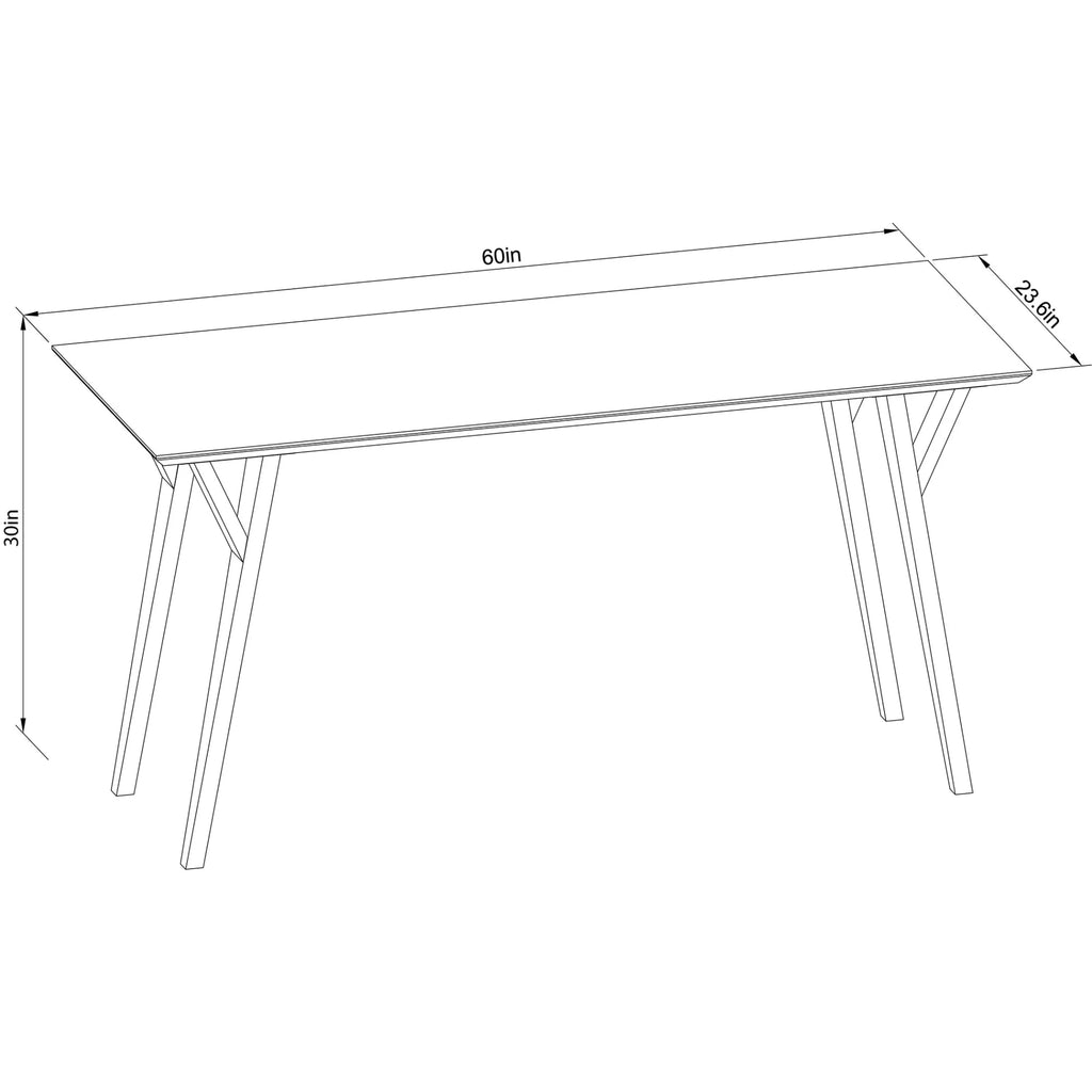 60"W Writing Desk, Light Oak E9385