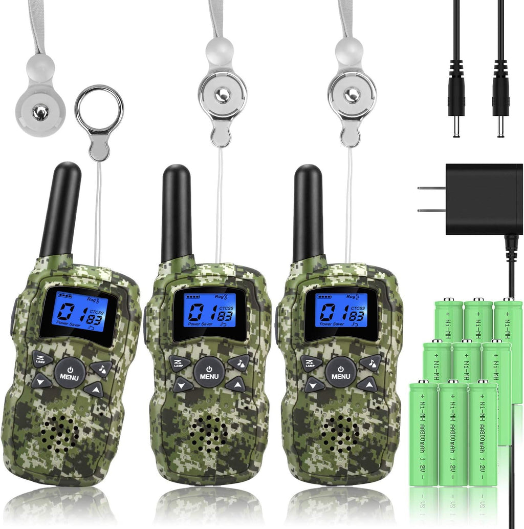 3 Pack Rechargeable Walkie Talkies with USB Charger Battery C147462