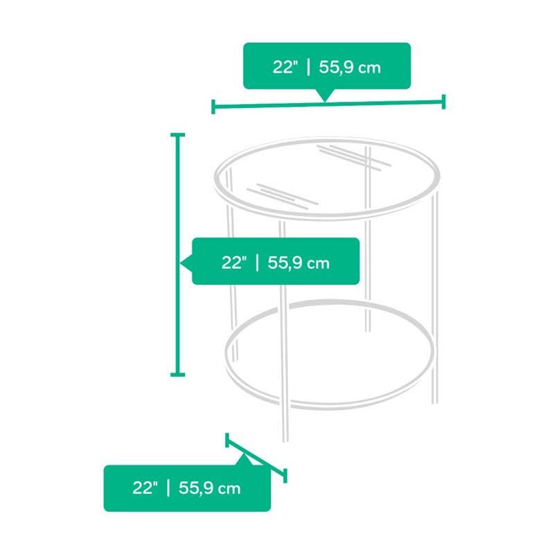 Satin Gold Round End Table K331