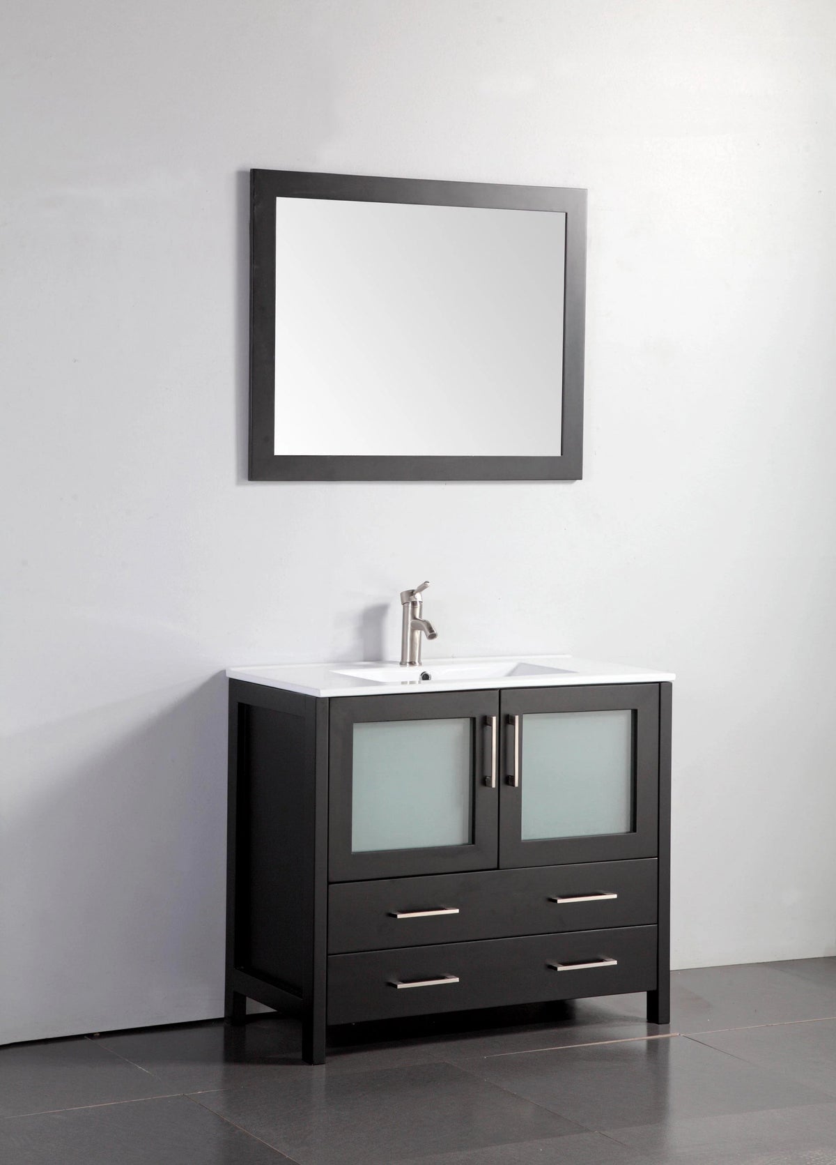 36 in. Single Sink Vanity Cabinet with Ceramic Sink & Mirror X52420
