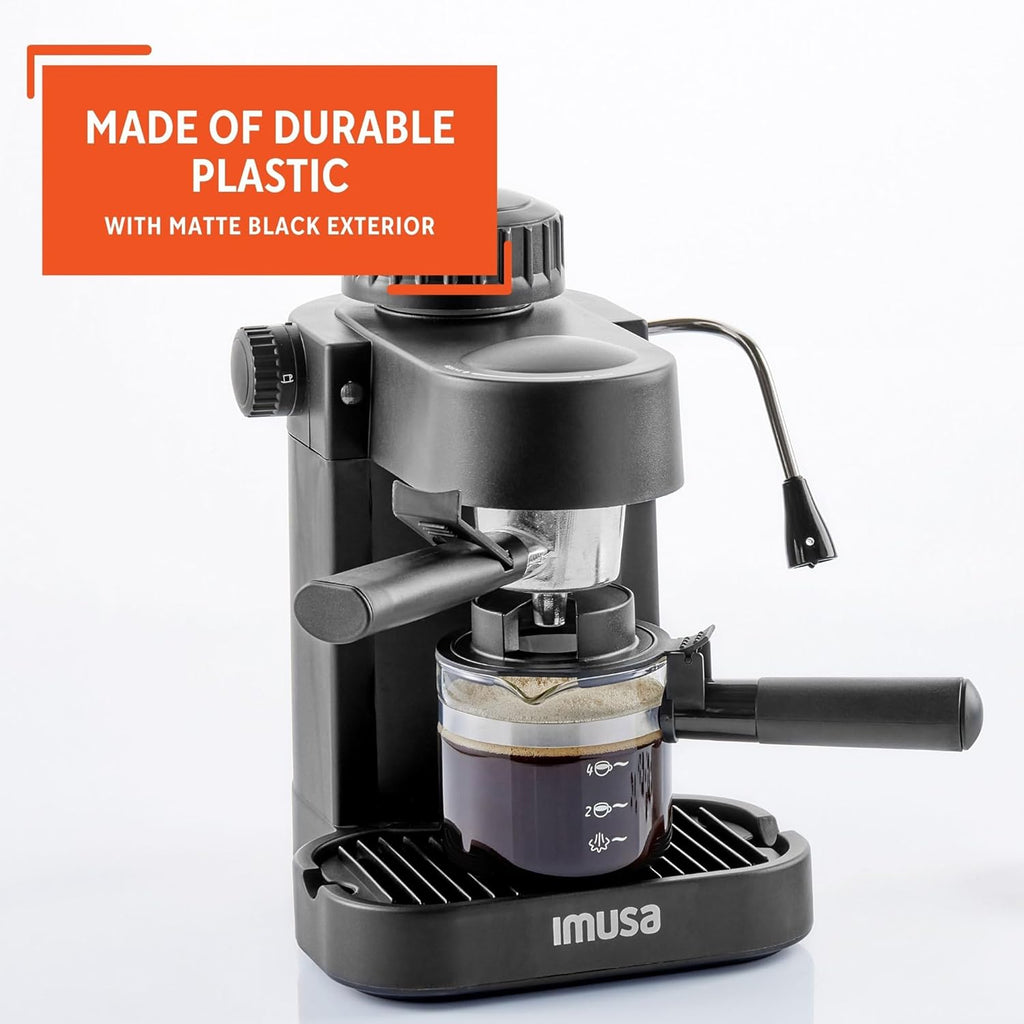 4 Cup Espresso Cappuccino Maker, Black S62104