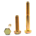 5/8x22-18 x 7 1/2x22 Fine Thread Grade 8 Hex Cap Screw Alloy Steel Yellow Zinc Plated Z629