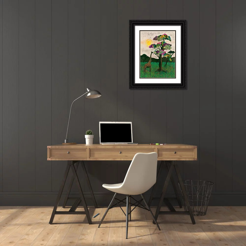 Black Ornate Wood Framed Art Print W584690