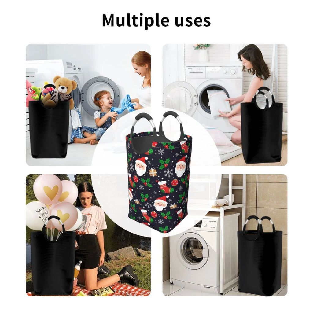 Snowflake Rectangular Collapsible Laundry Basket with Handles T628