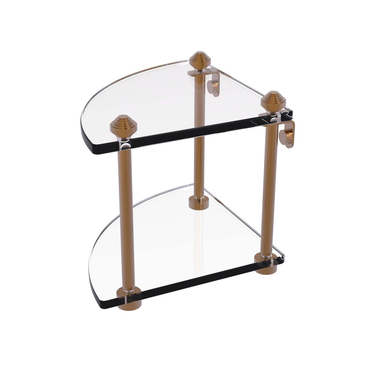 Two Tier Corner Glass Shelf - Brushed Bronze O974843