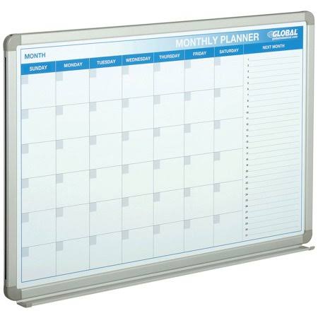 Magnetic Dry Erase Calendar Board 36 x 24 in. H3020