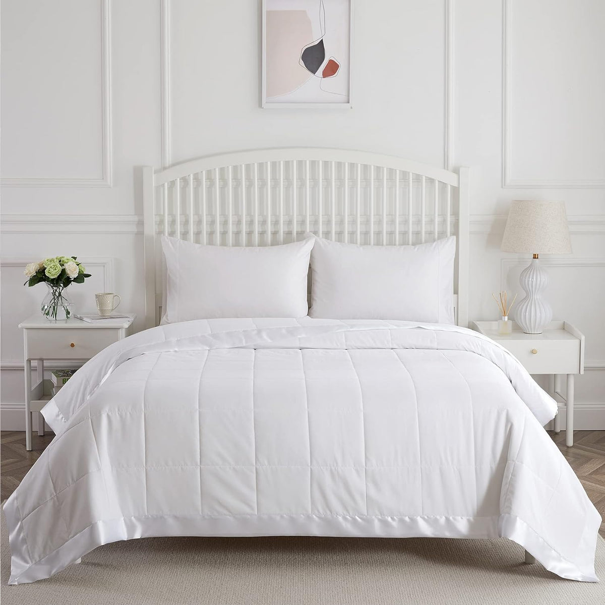 Quilted Down Alternative Blanket with Satin Trim A786295