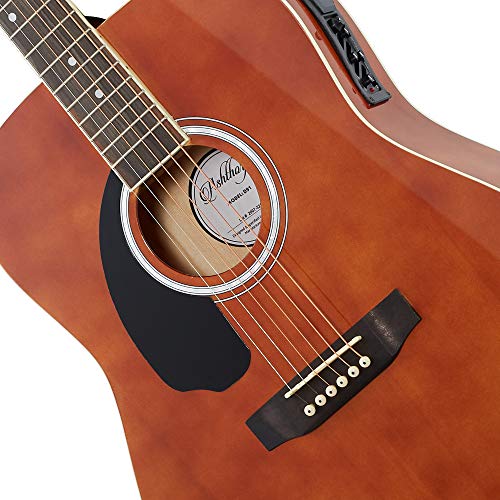 Full-Size Left-Handed Dreadnought Acoustic-Electric Guitar Brown C404