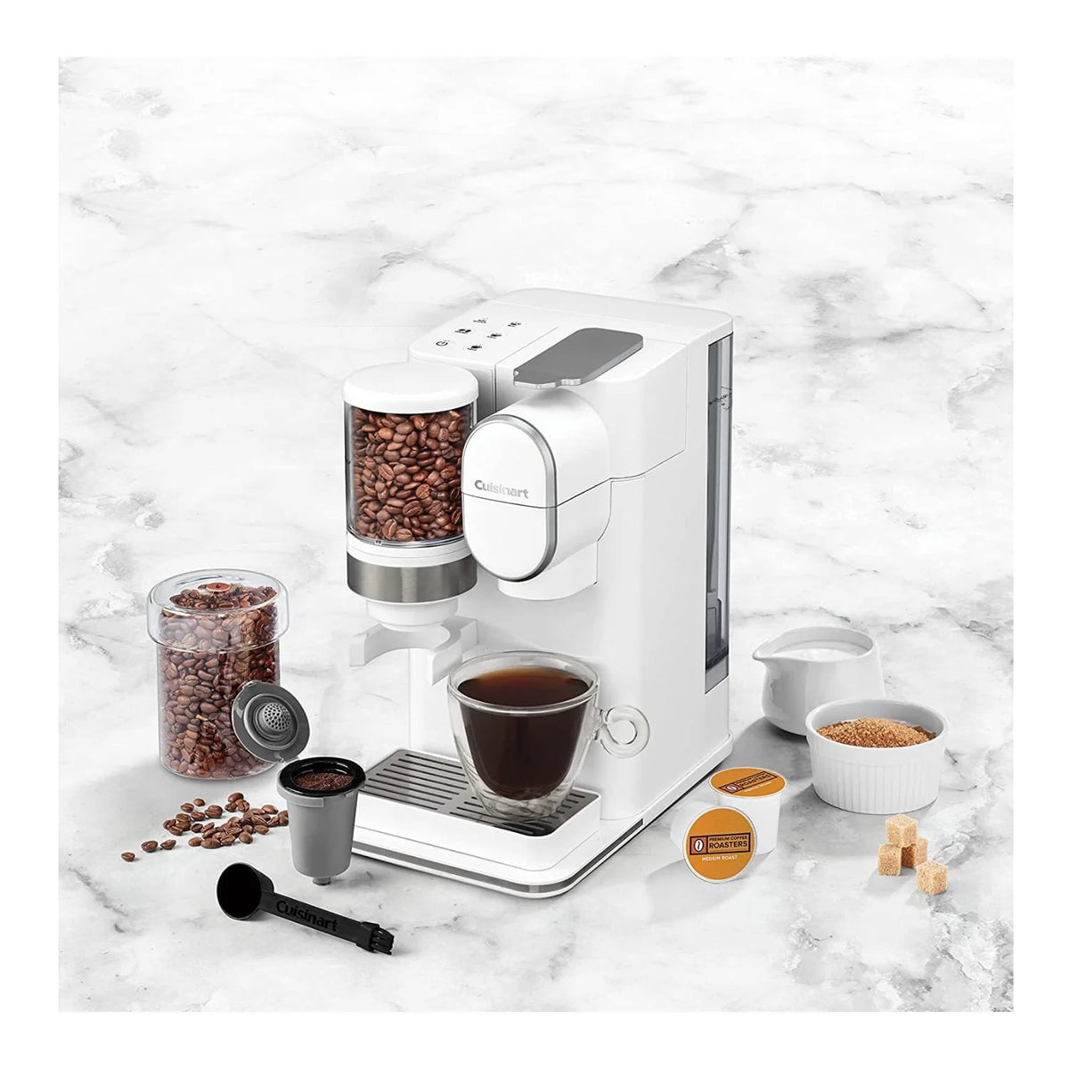 White Conical Burr Grind and Brew Single-Serve Coffeemaker Z4020