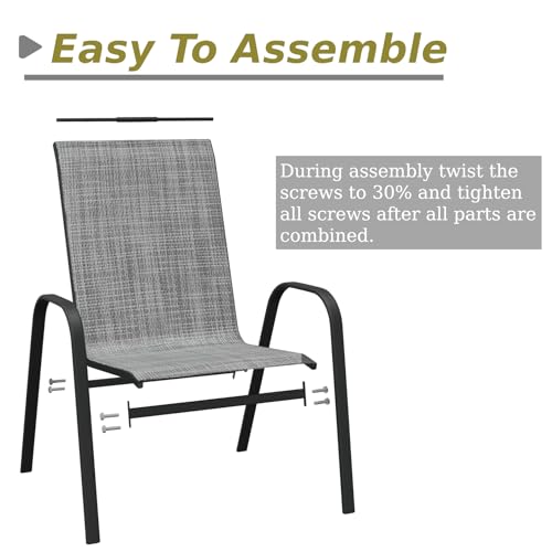 Grey Set of 4 Stackable Patio Dining Chairs M1304