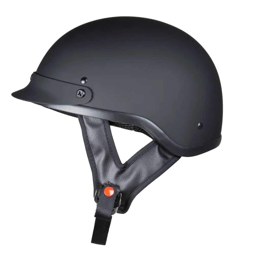 Matte Black Motorcycle Half Helmet V82296