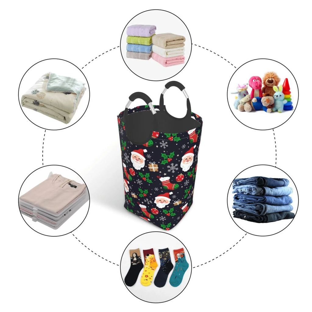Snowflake Rectangular Collapsible Laundry Basket with Handles T628