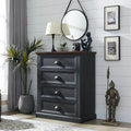 Dark Grey 6 Drawer Wood Dresser W50285