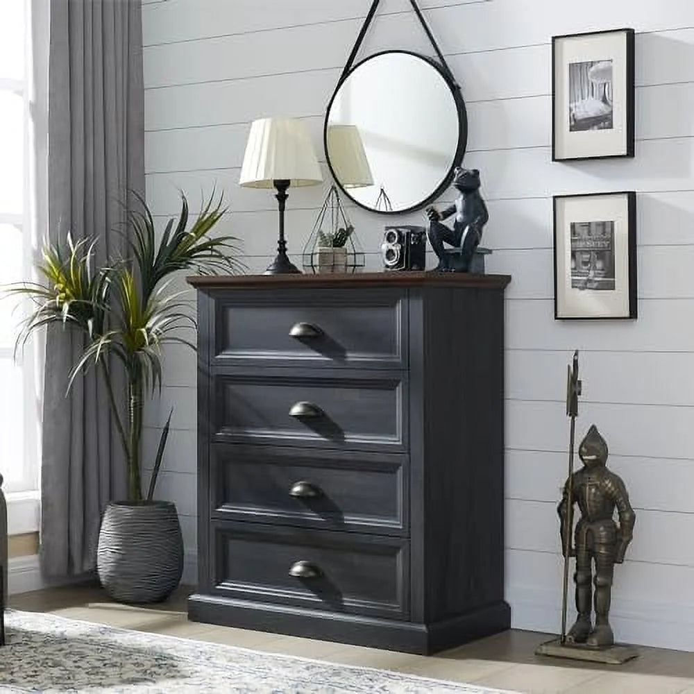 Dark Grey 6 Drawer Wood Dresser W50285