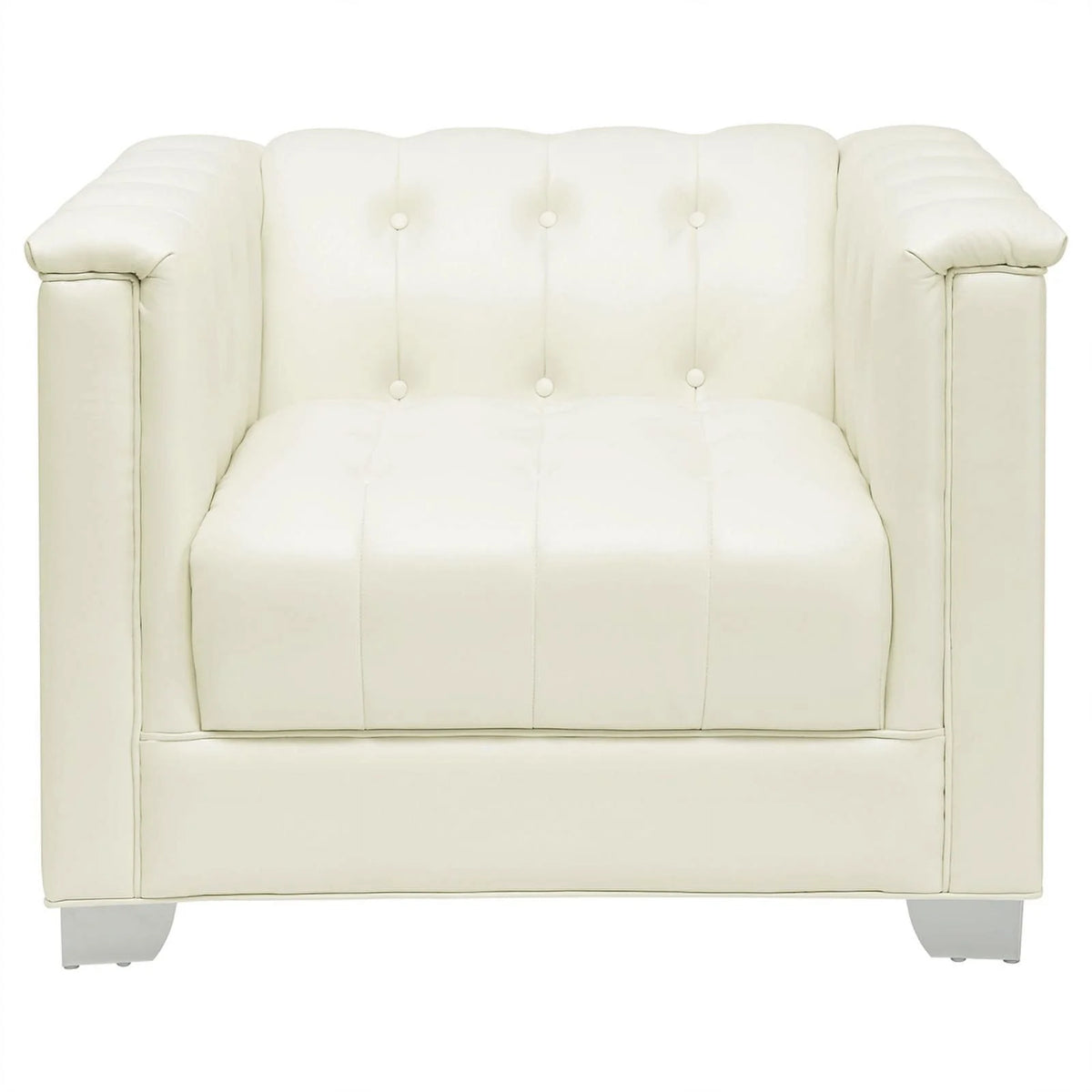 White Faux Leather Tufted Sofa Set T5518